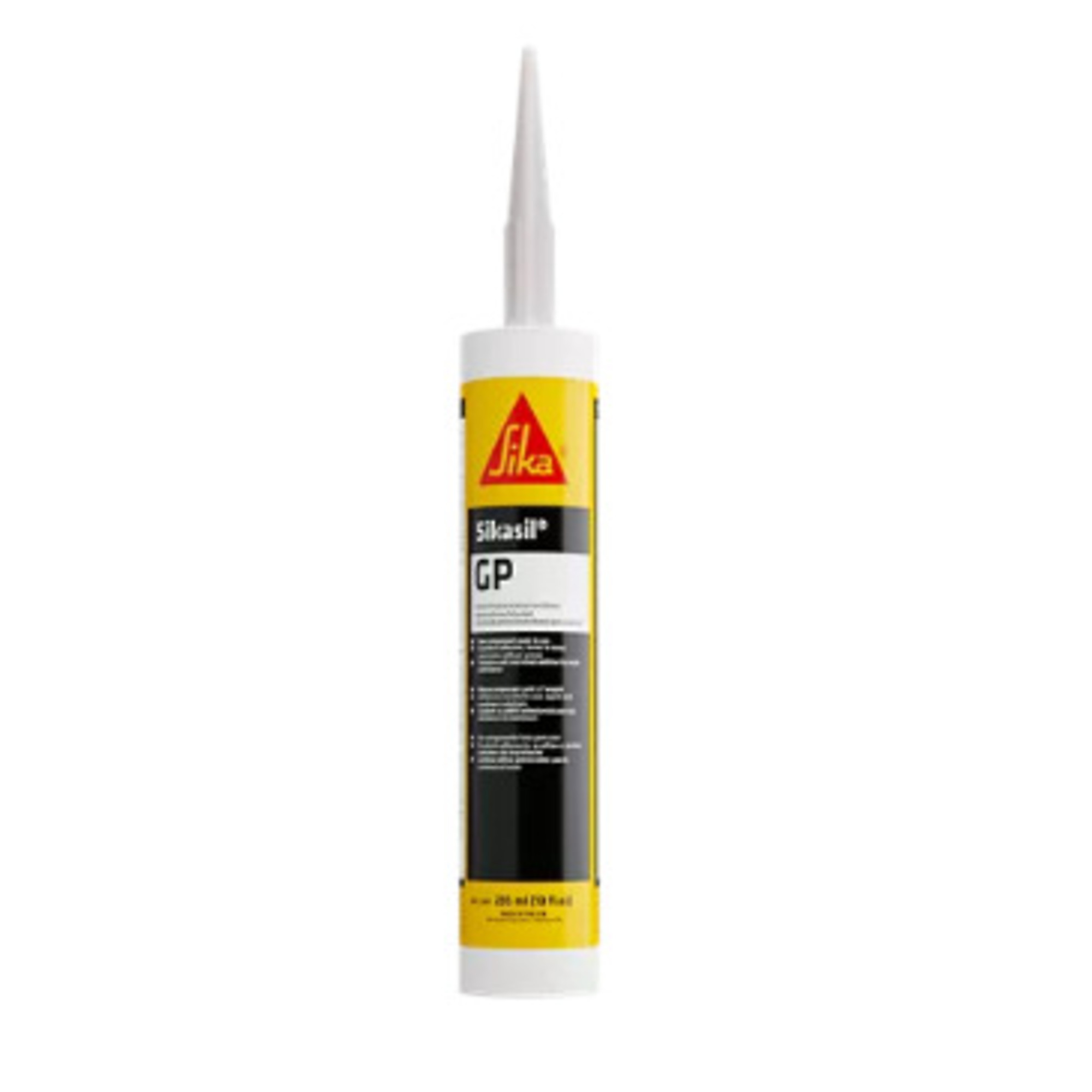 Sikasil-GP General Purpose Acetoxy Silicone Sealant Metallic Aluminum 10oz Cartridge, 24PK
